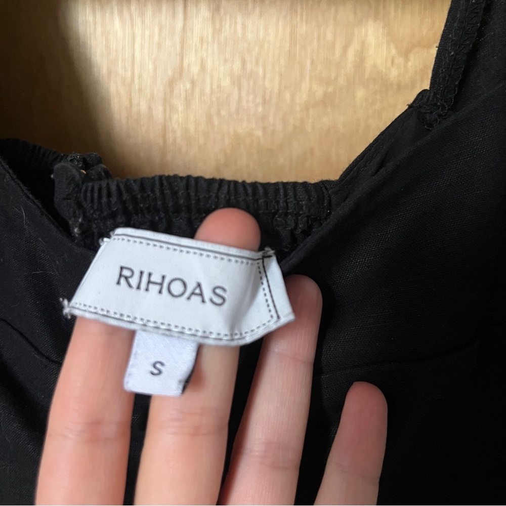 RIHOAS Black Puff Sleeve Midi Dress - Picture 4 of 4